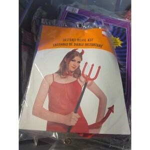 Vtg New Old Stock Devil Costume Kit Tail, Horns, And Bow Tie  Halloween Costume